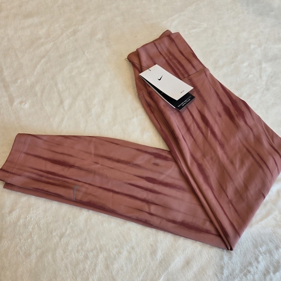 Nike One Dri-FIT Women's Training Leggings Pecan / Rose Clay (FZ7272-634) XS New - Picture 9 of 13